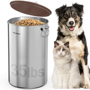 Paw Libero vue avant du contenant acier, protège la nourriture et embellit la cuisine