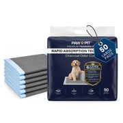 Paw-Pit emballage avant montrant 50 tapis, protection immédiate
