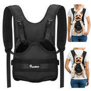 Pawaboo vue frontale du sac porte-chien avec maintien confortable