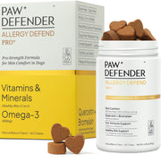 PAWDEFENDER emballage avant montrant le format 60 chews et bénéfice anti‑démangeaisons