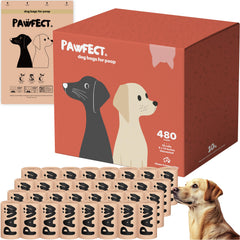 Pawfect devant boîte montrant quantité et emballage, clair et écologique