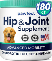 PAWFECTCHEW pot avant avec étiquette claire pour repérer le produit et bénéfice mobilité