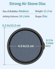 Pawfly disque en usage dans aquarium montrant colonne dense de bulles