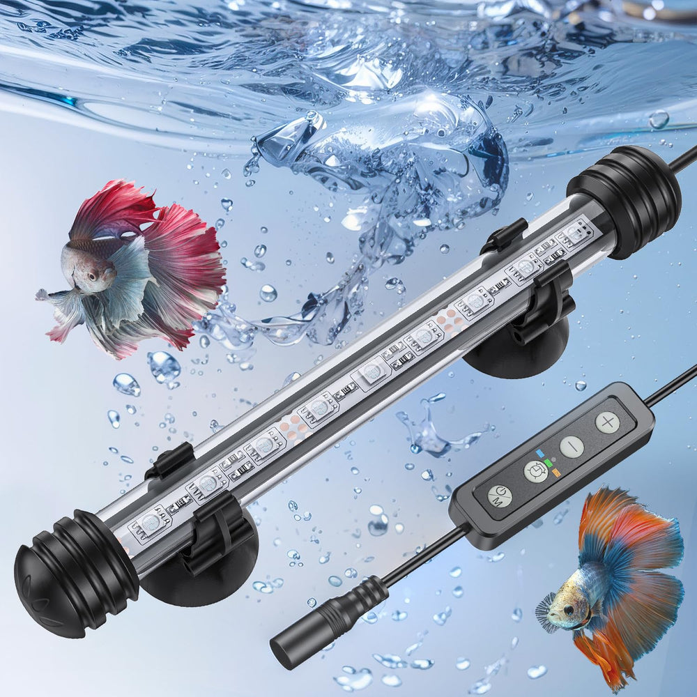 Pawfly lampe LED aquarium face avant montrant tube submersible et design étanche