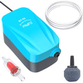 Pawfly pompe à air face avant compacte montrant dimensions et sortie