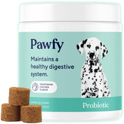 Pawfy boîte avant montrant le produit et l'avantage d'une supplémentation facile