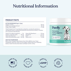 Pawfy comparaison taille avec patte de chien montrant portion adaptée