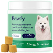 Pawfy emballage avant pour grandes races montrant l'étiquette et bénéfice peau saine