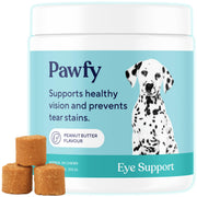 Pawfy emballage avant montrant le produit et bénéfice soutien vision