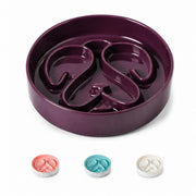 PawMeow bol céramique vue face montre design bouledogue et couleur violette, repas plus calme