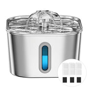 PawPoll fontaine inox face montrant design élégant et hygiène améliorée