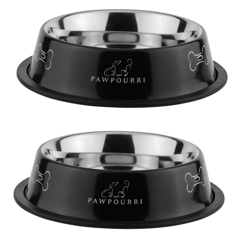 PAWPOURRI gamelle avant noire, design stable et élégant