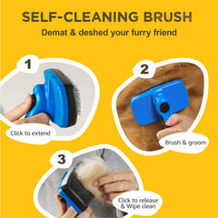 Pawradise brosse en action sur chien réduisant la mue et démêlant