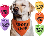 Pawskido bandana face avant montrant le motif Adopt Me et visibilité accrue