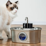 PawsPik fontaine face avant en acier inoxydable, design hygiénique et esthétique