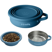 PawsPik vue de face montrant gamelle ouverte et fonction 2-en-1 pratique