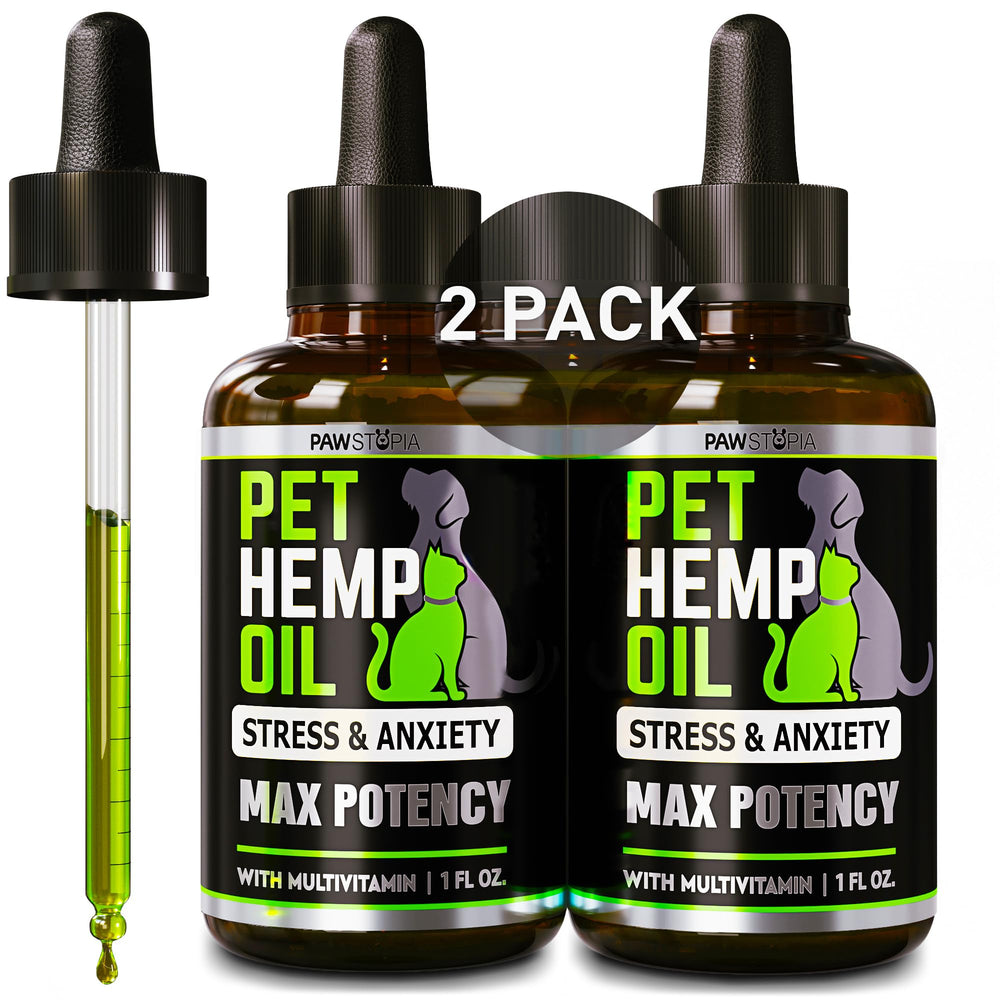 Pawstopia emballage avant montrant lot de deux flacons et indications produit pour confort