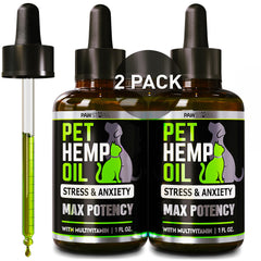 Pawstopia emballage avant montrant lot de deux flacons et indications produit pour confort
