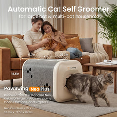 PawSwing Neo Plus gros plan de la brosse bionique qui accroche les poils