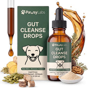 PawsyLabs flacon avant montrant l'emballage et les instructions, rassure sur la qualité