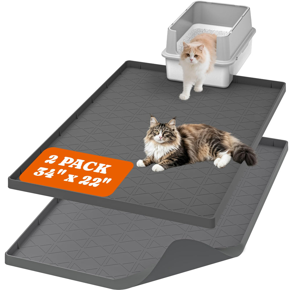 Pawtners vue de face du tapis litière montrant couverture et finition, réduit la litière