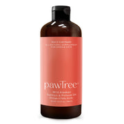 pawTree flacon Salmon Oil face montrant l'étiquette claire et bénéfices pour pelage