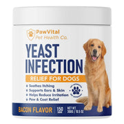 pawvital pot devanture montrant 150 chews et bénéfice praticité