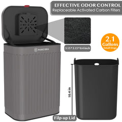 PAWZIDEA gros plan du couvercle avec emplacement pour charbon actif contre odeurs