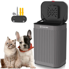 PAWZIDEA poubelle murale vue de face montrant design compact et couvercle protecteur