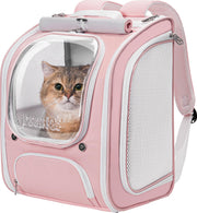 Pecute sac à dos bulle rose vue de face pour transport sécurisé