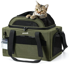 Pecute transporteur vue de face olive green, design compact et pratique