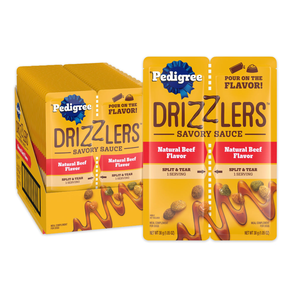 Pedigree Drizzlers emballage avant montrant confort d’utilisation