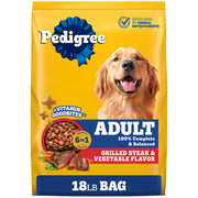Pedigree emballage 18 lb avant montrant le produit et les bénéfices