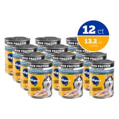 Pedigree gros plan des morceaux de poulet et dinde, appétence renforcée
