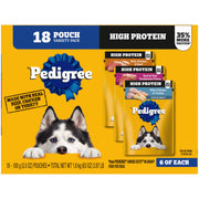 Pedigree sachet avant du pack et portion pratique