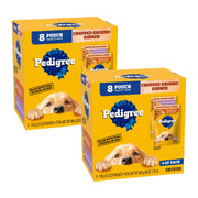 Pack Pedigree montrant la face avant et l'assortiment pratique pour repas