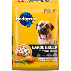 Pedigree sachet face poulet rôti et légumes montrant la marque et l'appétence