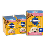 Pedigree sachet face poulet montrant emballage et praticité