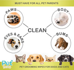 Pet Faves lingette utilisée sur pattes de chien après promenade, nettoyage rapide