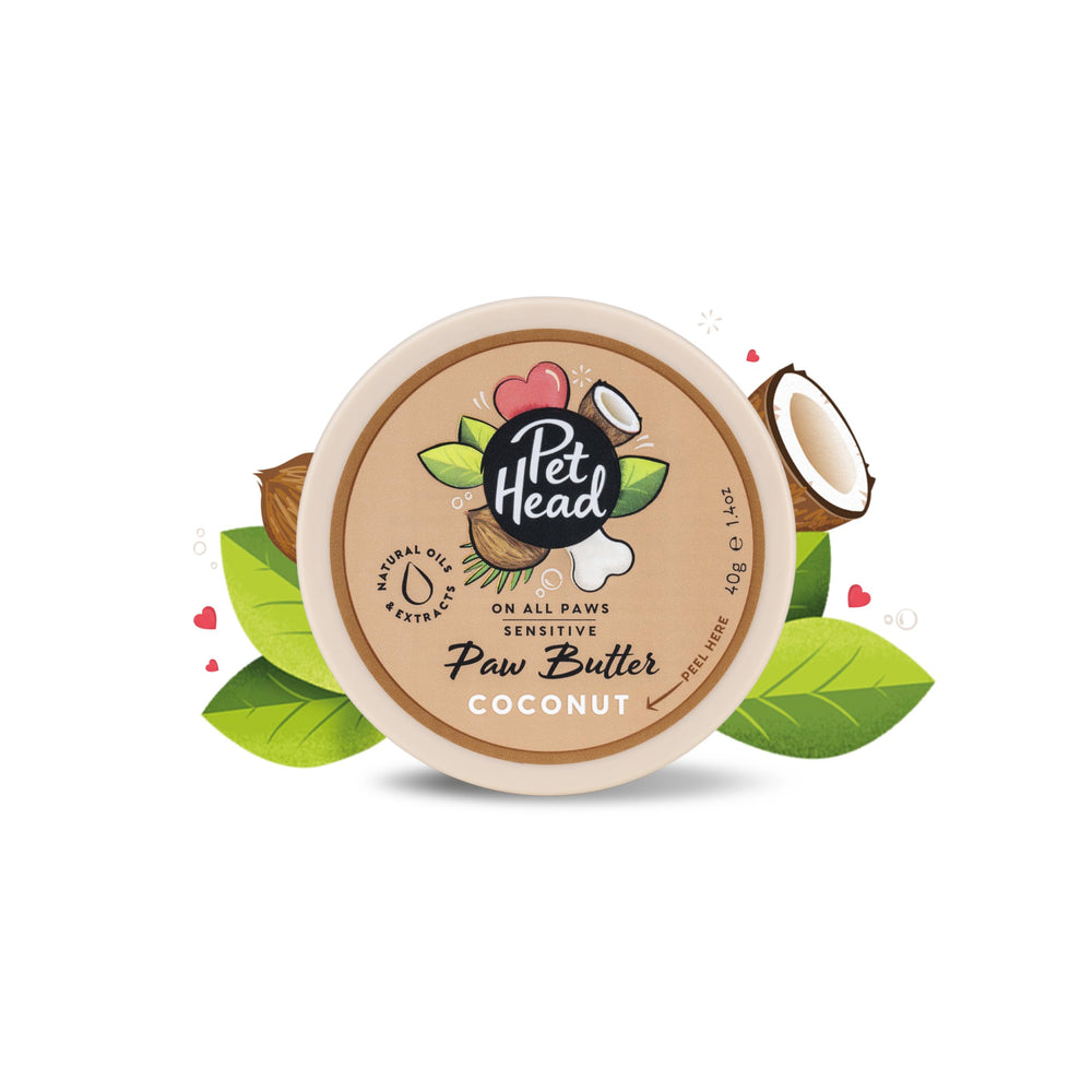 Pet Head pot face montrant le baume noix de coco bénéfice hydratation