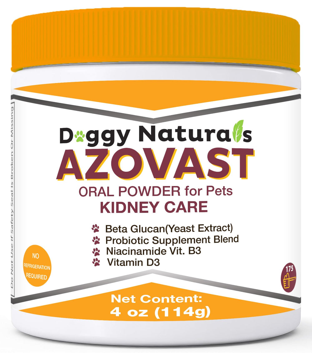 Pet Health Pharma Azovast emballage avant montrant format 4 oz et facilité d’usage