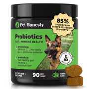 Pet Honesty emballage avant citrouille montrant le format 90 comprimés et bénéfice digestion