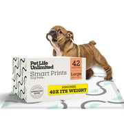 Pet Life Unlimited emballage frontal montrant le paquet et bénéfice absorption élevée