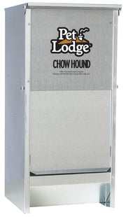 Pet Lodge vue avant du distributeur en acier, stockage sûr et durable