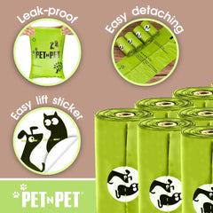 Pet N Pet rouleau de sacs affichant la perforation pratique et ouverture rapide