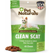 Pet Naturals packaging Clean Scat face avant montrant le flacon et bénéfice réduction odeurs