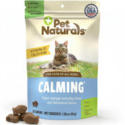 Pet Naturals emballage avant montrant pot et bénéfice relaxant