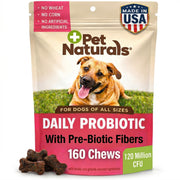 Pet Naturals emballage avant montrant 160 friandises et bénéfice économique