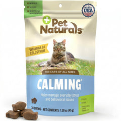 Pet Naturals emballage avant montrant pot et bénéfice relaxant