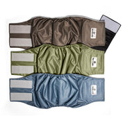 Pet Parents vue avant d'une belly band Koda montrant l'ajustement confortable